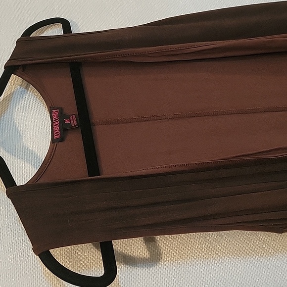 Rock & Roll Cowgirl Fringe vest tank top dark brown Nashville - Picture 4 of 5